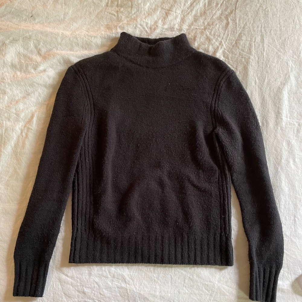 J Crew Women’s Merino Wool Blend Mock Neck Sweater - Black, S